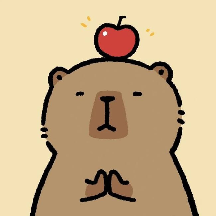Avatar capybara với biểu cảm vô tri